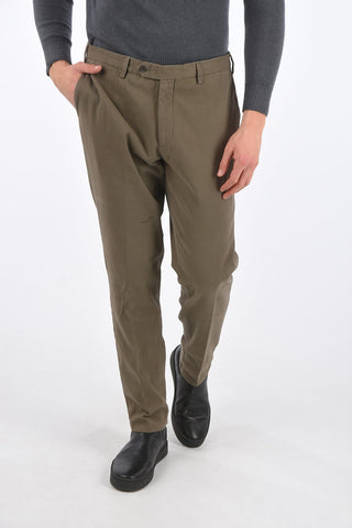 Dyed Cotton Regular Pants with Belt Loops