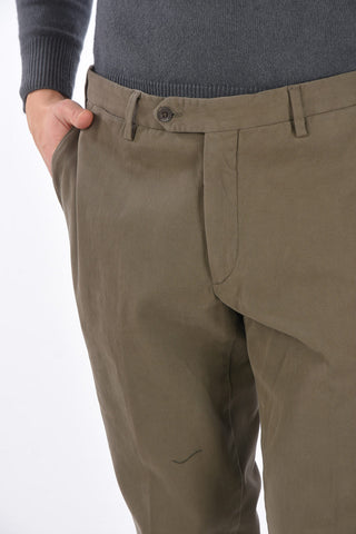 Dyed Cotton Regular Pants with Belt Loops