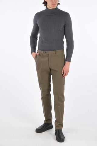 Dyed Cotton Regular Pants with Belt Loops