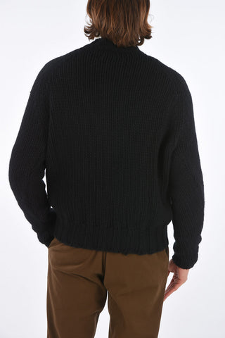 Crew Neck Wool and Angora Pullover