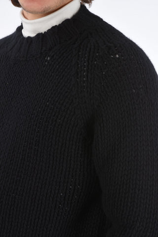 Crew Neck Wool and Angora Pullover