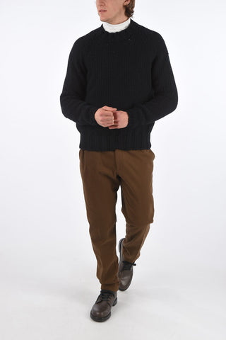 Crew Neck Wool and Angora Pullover