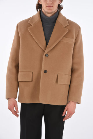 Cappotto in Lana Imbottito con Tasche ad Aletta
