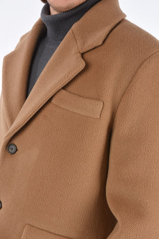 Cappotto in Lana Imbottito con Tasche ad Aletta