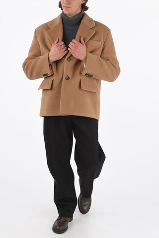 Cappotto in Lana Imbottito con Tasche ad Aletta