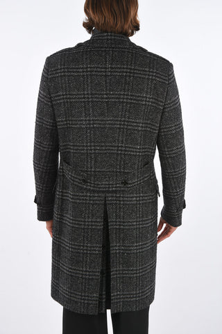 District Check Double Breasted Coat