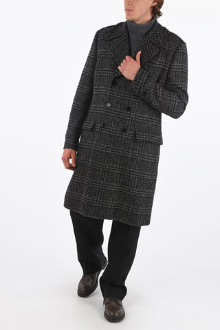 District Check Double Breasted Coat