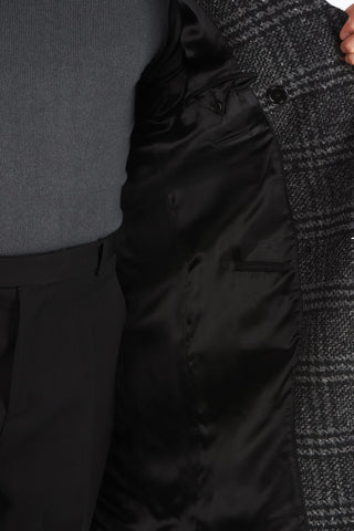 District Check Double Breasted Coat