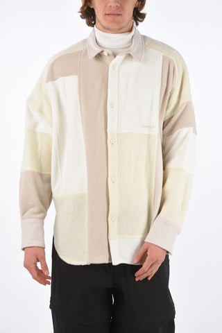 Patchwork Wool Blend Overshirt