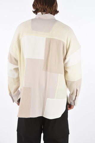 Patchwork Wool Blend Overshirt