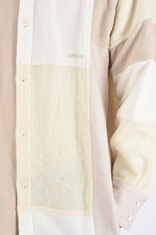 Patchwork Wool Blend Overshirt