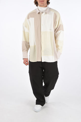 Patchwork Wool Blend Overshirt