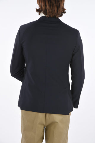 2 Buttons Wool Blend Blazer with Patch Pockets