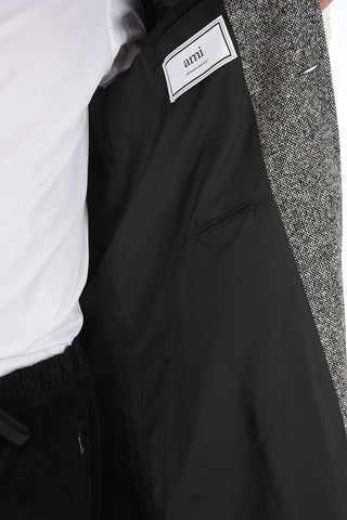 Single-breasted Barleycorn Coat with Flush Pockets