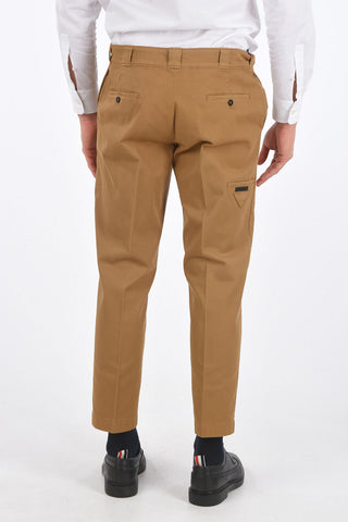 Stretch Cotton Pants with Leg Pocket