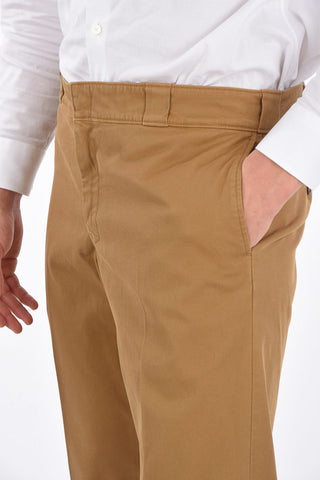 Stretch Cotton Pants with Leg Pocket
