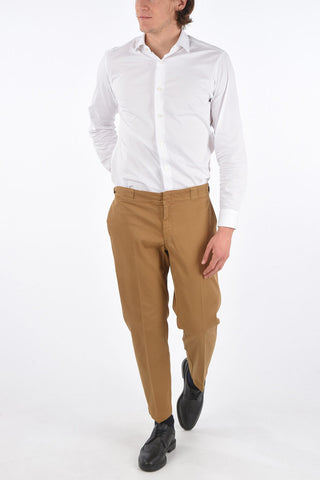 Stretch Cotton Pants with Leg Pocket