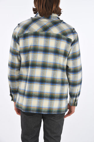 Plaid Check Lined Flannel Shirt with Press Studs