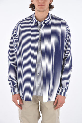 Awning Striped Shirt with 2-layered Front
