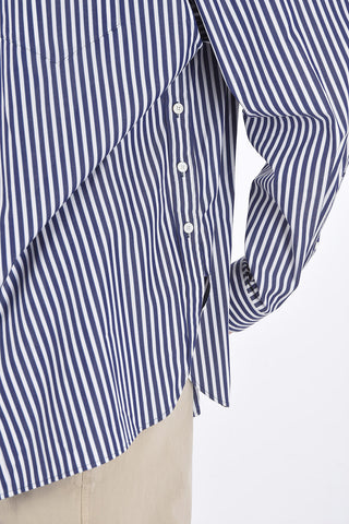 Awning Striped Shirt with 2-layered Front