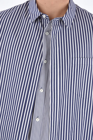 Awning Striped Shirt with 2-layered Front