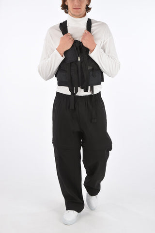 Mesh Fabric Vest with Techno Nylon Interts and Front Zip