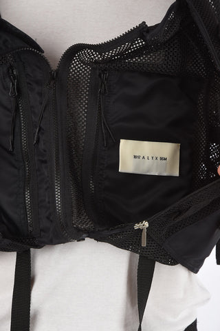 Mesh Fabric Vest with Techno Nylon Interts and Front Zip