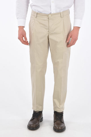 Pantaloni Cargo in Cotone con Coulisse alla Caviglia