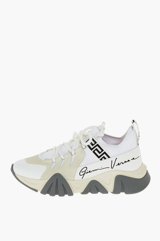 Sneakers Sock Stringate con Dettagli in Pelle
