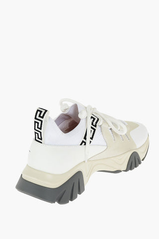 Sneakers Sock Stringate con Dettagli in Pelle