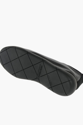 Leather Slip On Sneakers with Fabric Inserts