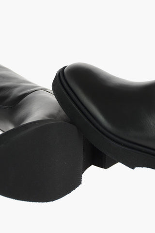 Under the Knee Pull On Leather Boots