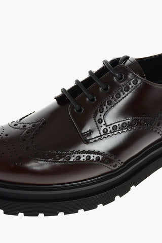 Derby Brogue Stringate in Pelle Spazzolata