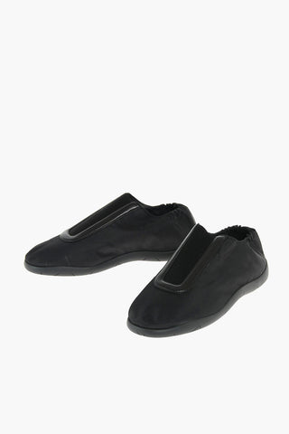Fabric Slip On Sneakers with Leather Inserts