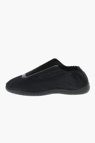 Fabric Slip On Sneakers with Leather Inserts