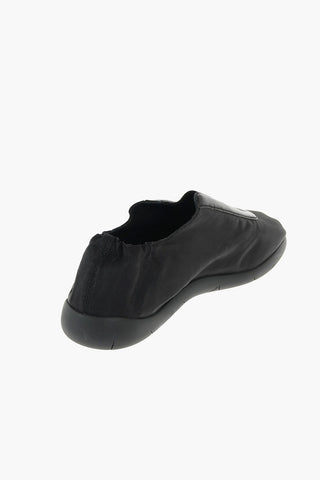 Fabric Slip On Sneakers with Leather Inserts