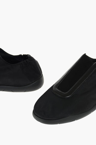 Fabric Slip On Sneakers with Leather Inserts