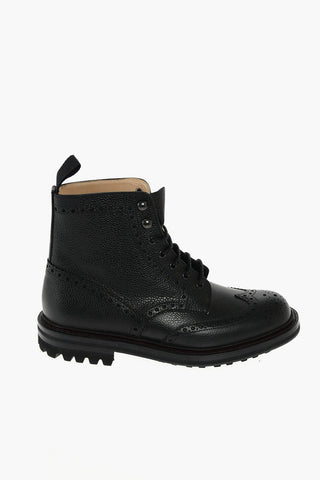 Brogue MC FARLANE Textured Leather Combat Booties