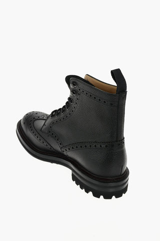 Brogue MC FARLANE Textured Leather Combat Booties