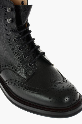 Brogue MC FARLANE Textured Leather Combat Booties