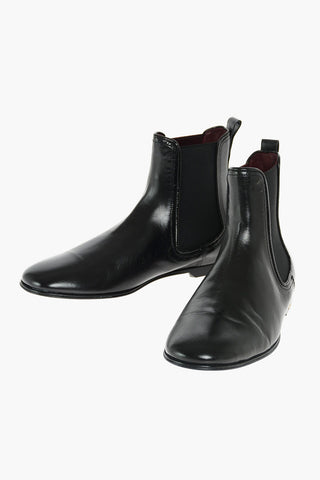 Smooth Sole Leather Chelsea Booties
