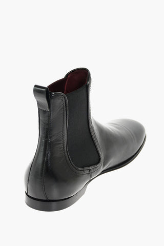 Smooth Sole Leather Chelsea Booties