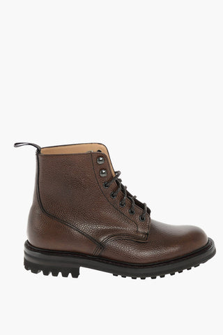 MC DUFF Textured Leather Combat Booties