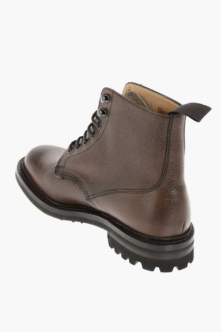 MC DUFF Textured Leather Combat Booties