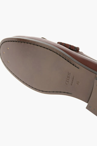 TRIOMPHE Leather Loafers with Buckle and Fringes