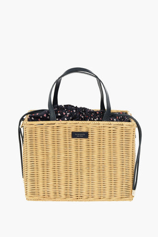 Wicker Bucket Bag with Removable Shoulder Strap