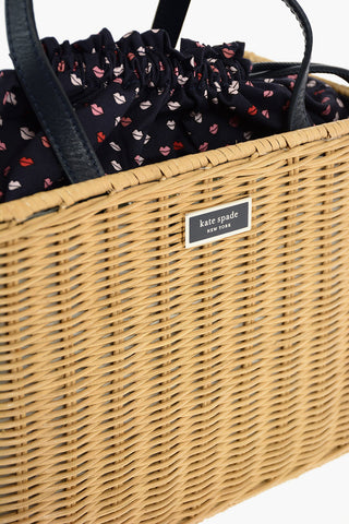 Wicker Bucket Bag with Removable Shoulder Strap