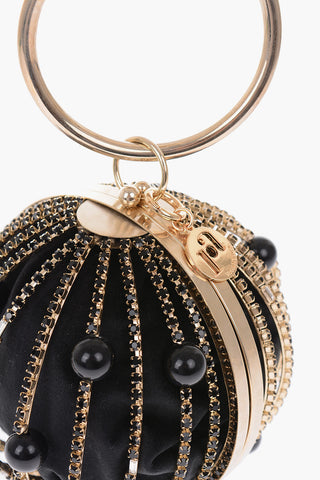 pochette SASHA con cristalli e finte perle