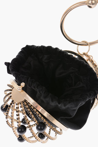 pochette SASHA con cristalli e finte perle