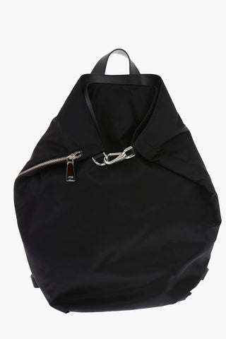 Zaino in tessuto con rifiniture in pelle